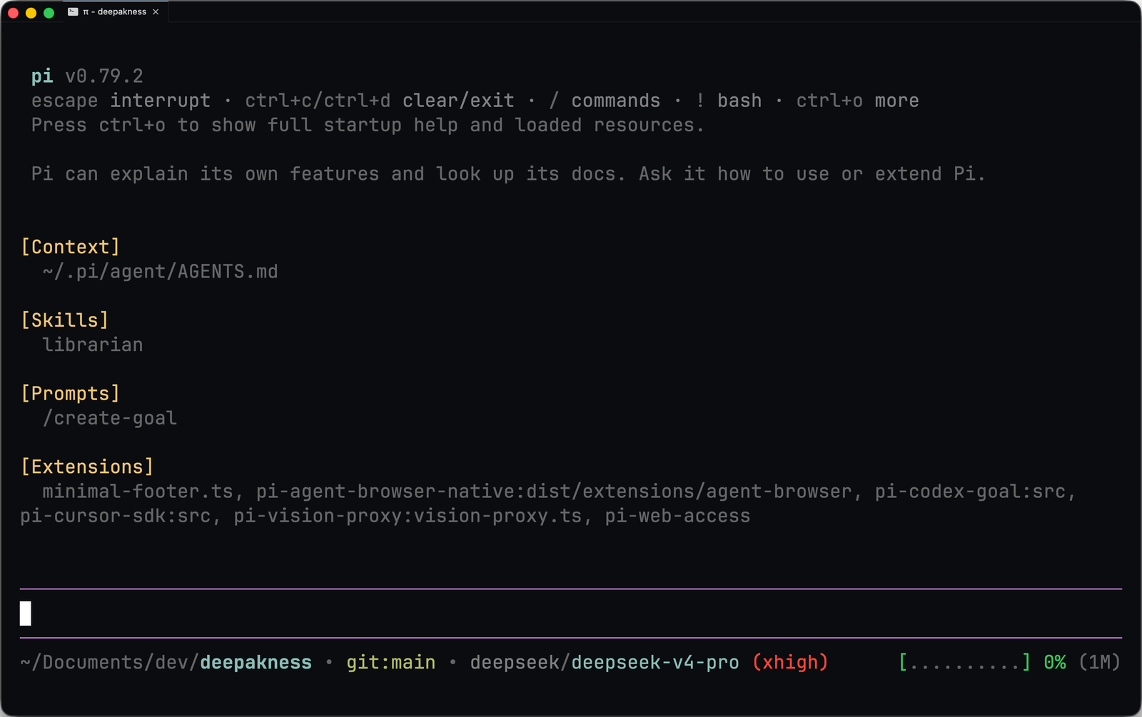 Image 1: My Pi coding agent setup